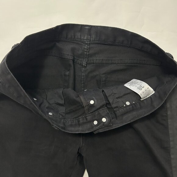 mnml Black Button Fly Jeans Men's Size 38 Straight Leg side trim stretch - Picture 4 of 14